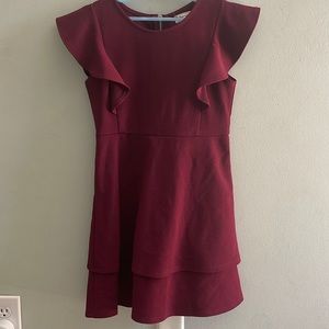 Poppies and roses size medium. Beautiful maroon dress.